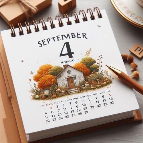 Um calendário no mês de setembro